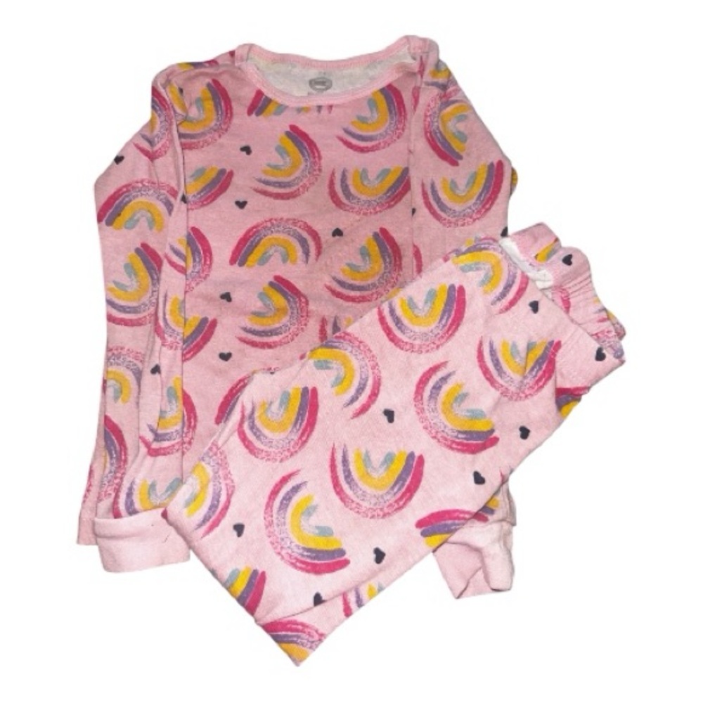Pink Rainbow Print Kids Pajama Set